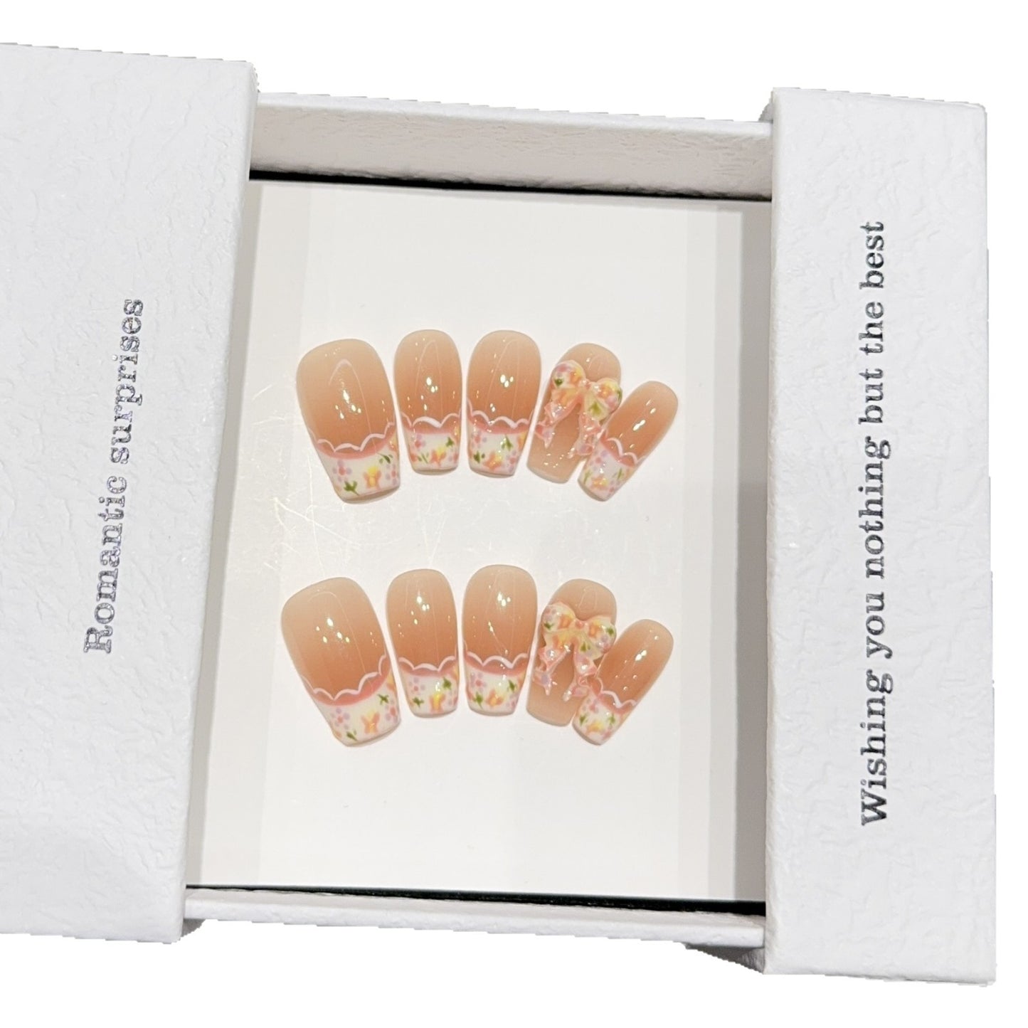 Künstliche Nagelspitzen mit Romantischen Blumendesigns Brehn