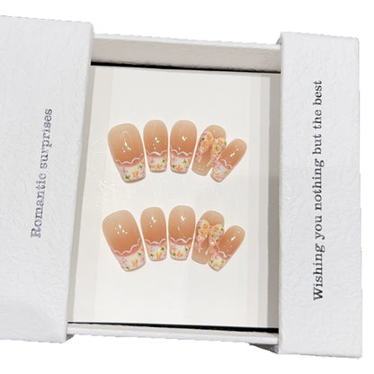 Künstliche Nagelspitzen mit Romantischen Blumendesigns Brehn