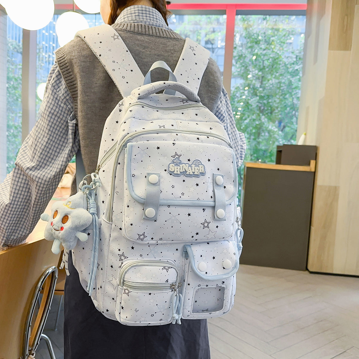 Stylischer Sternenmuster-Rucksack Brehn
