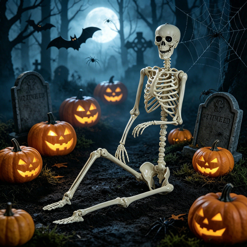 Lebensgroße Halloween-Skelett-Dekoration Brehn