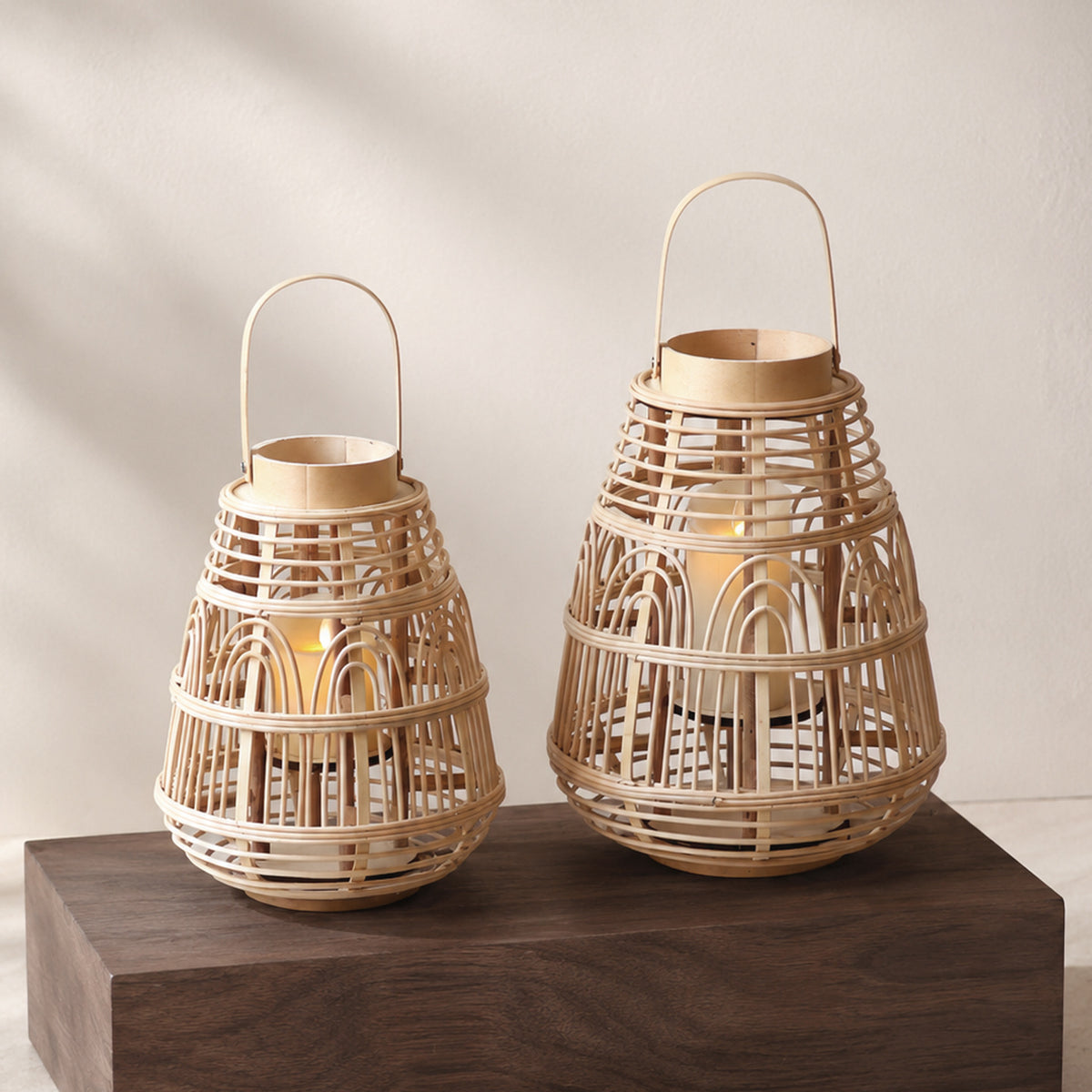 Rustikale Rattan-Laterne Brehn