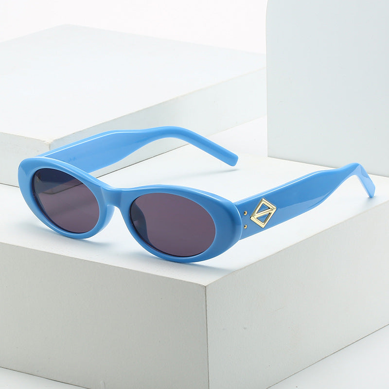 Vintage-inspirierte ovale Fassung Sonnenbrille Brehn