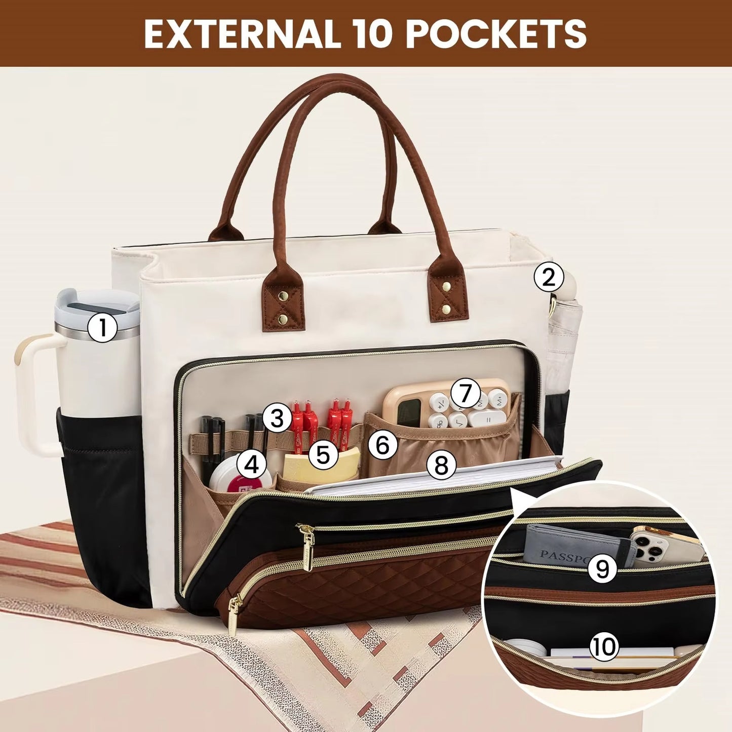Praktische Handtasche mit Strukturiertem Organizer Brehn