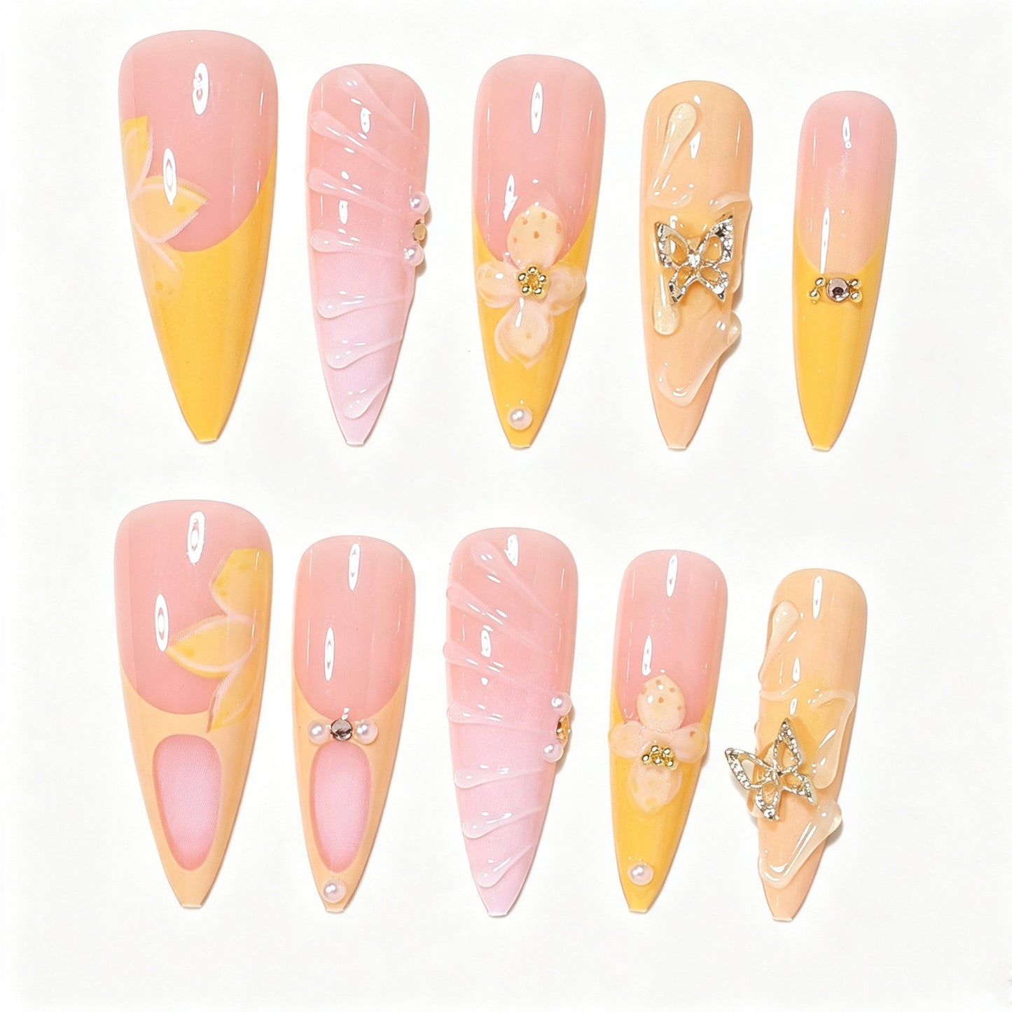 Künstlerisches Schmetterling Nagelkunst Set Brehn