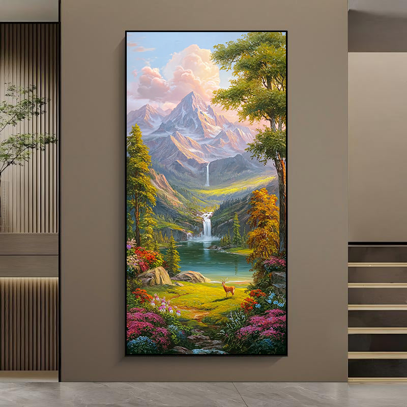 Malerei von einer landschaftlichen Berglandschaft auf Leinwand