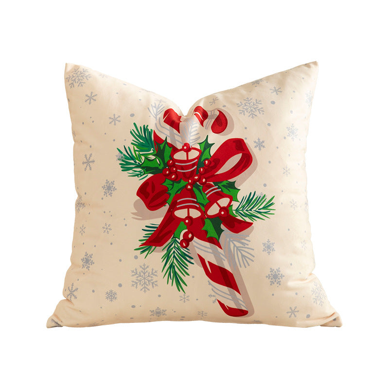 Weihnachtlicher quadratischer Zierkissenbezug mit Patchwork-Motiv und verdecktem Reißverschluss Brehn