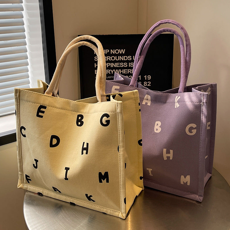 Alphabet Druck Canvas Tragetasche