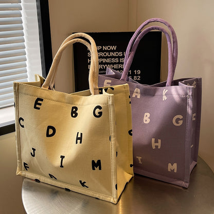 Alphabet Druck Canvas Tragetasche