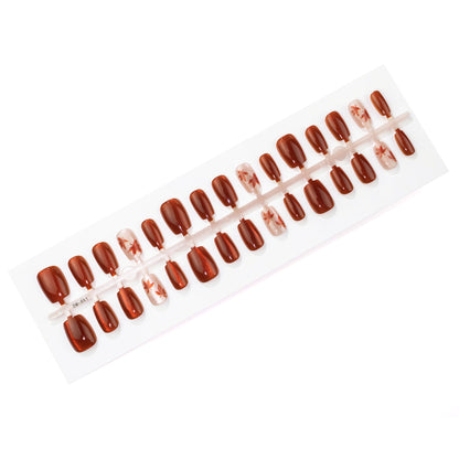 Herbst-Themen Press-On Nagelkunst Set mit Blattdesign Brehn