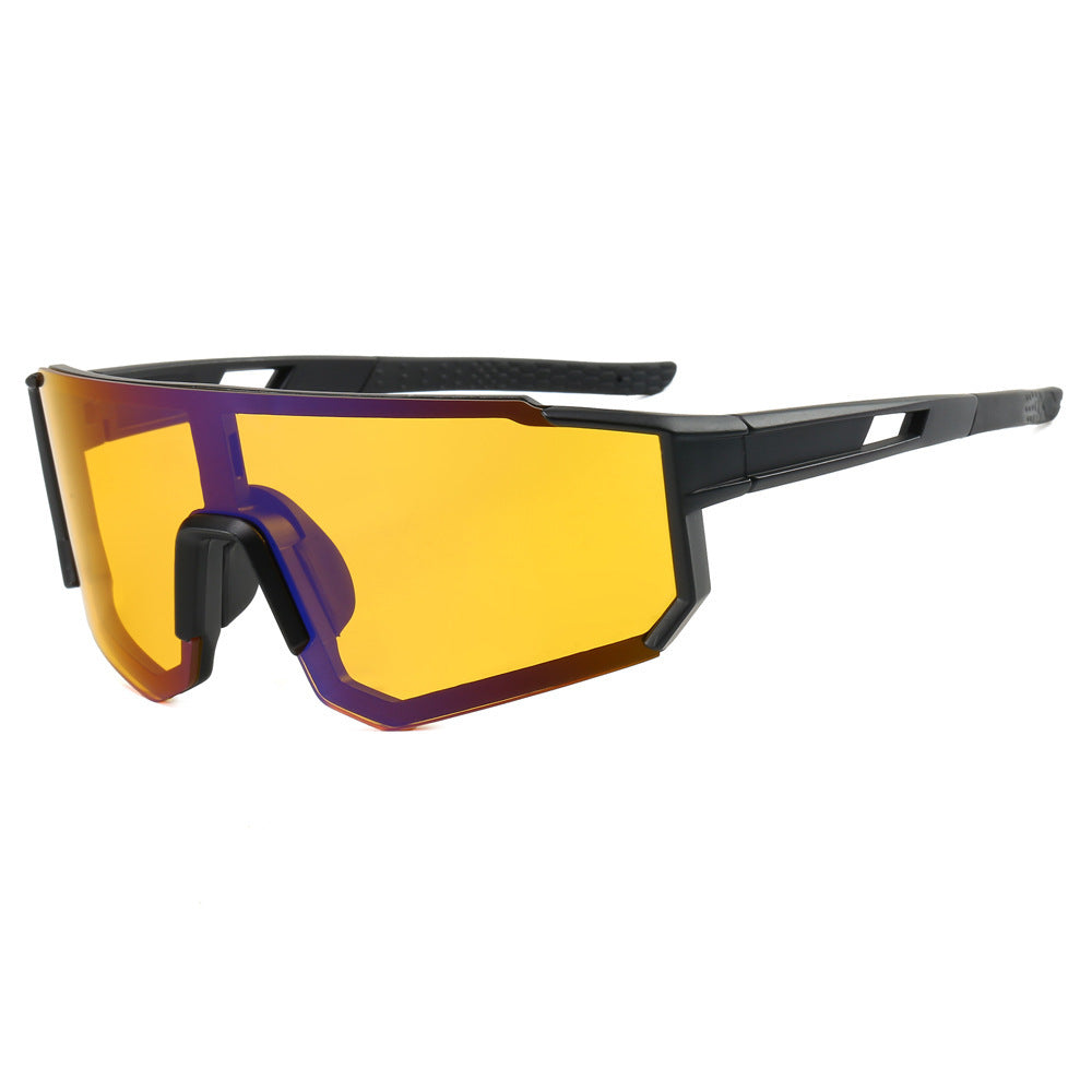 Damen sportliche Sonnenbrille im futuristischen Design mit breitem Sichtfeld Brehn
