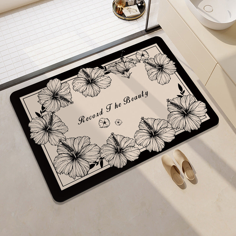 Florales Druck Badezimmermatte Brehn