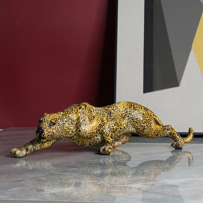 Kunstvolle Panther Skulptur aus Handarbeit Brehn