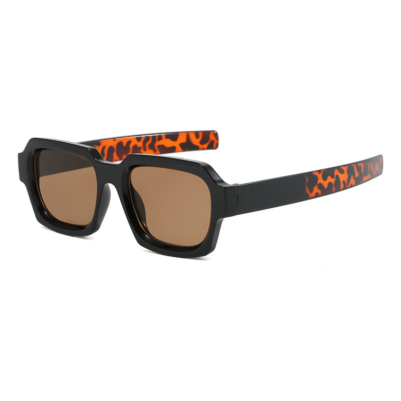 Damen modische stilvolle quadratische Sonnenbrille mit kontrastierendem Rahmen Brehn