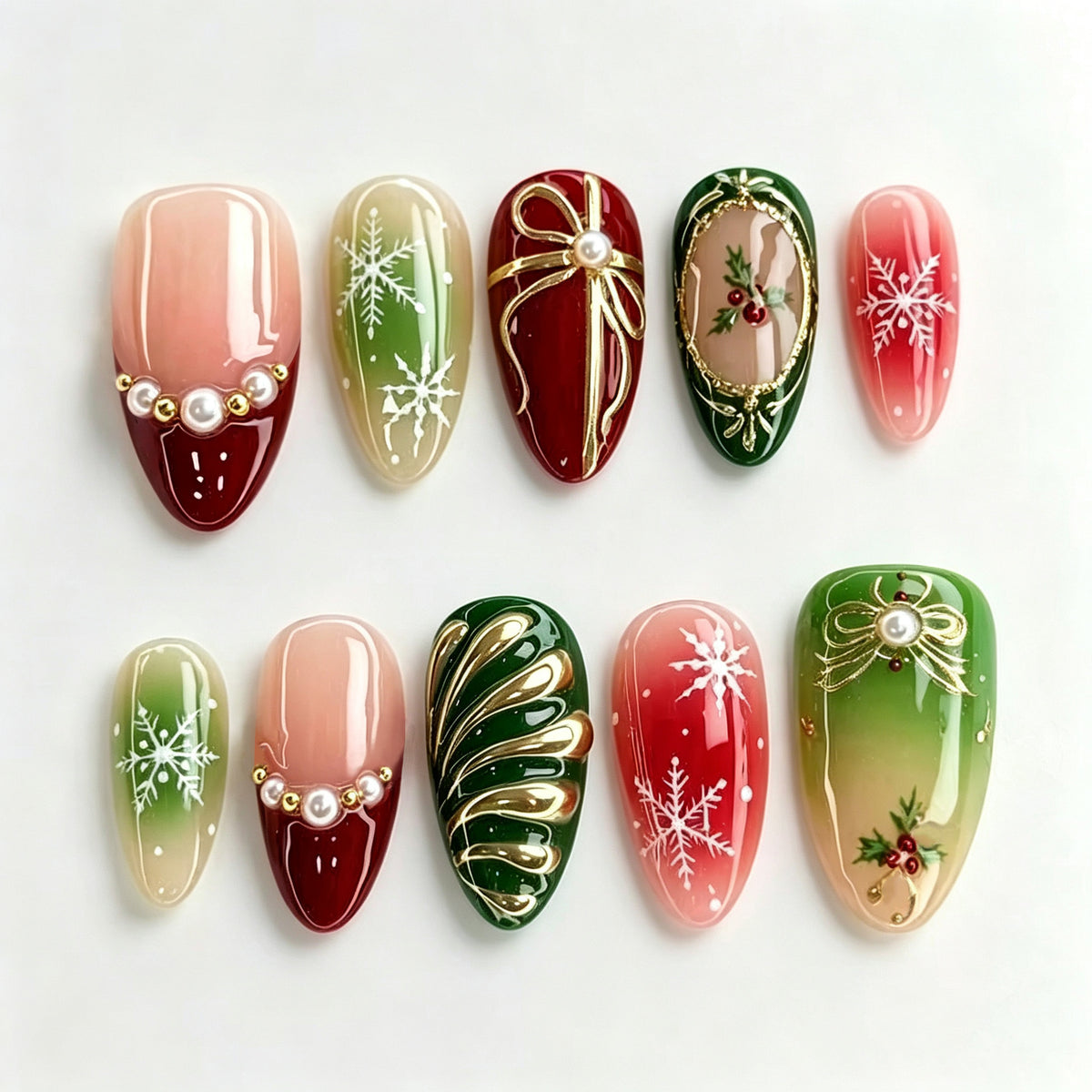Festliches Feiertagsthema Press-On Nail Art Set Brehn 1790636400