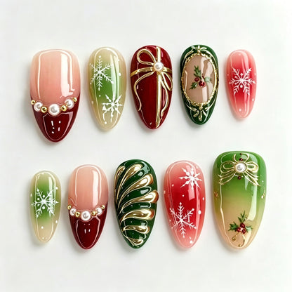 Festliches Feiertagsthema Press-On Nail Art Set Brehn 1790636400