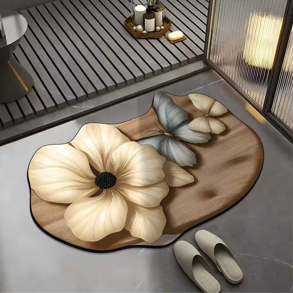 Florales Design Badezimmermatte Brehn