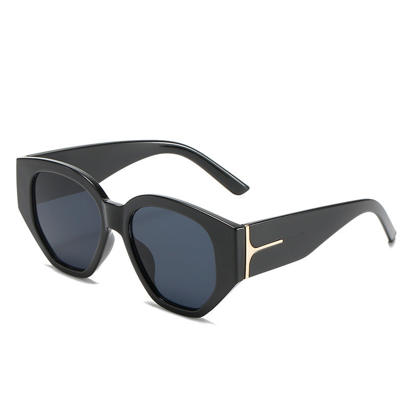 Modische Cat-Eye Sonnenbrille mit einzigartigem geometrischem Rahmen Brehn