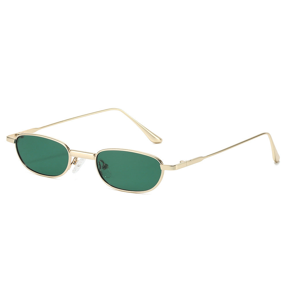 Schlanke Minimalistische Oval Sonnenbrille Brehn