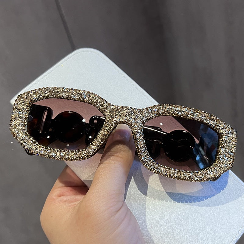 Damen modische Sonnenbrille mit funkelndem Strassrahmen Brehn