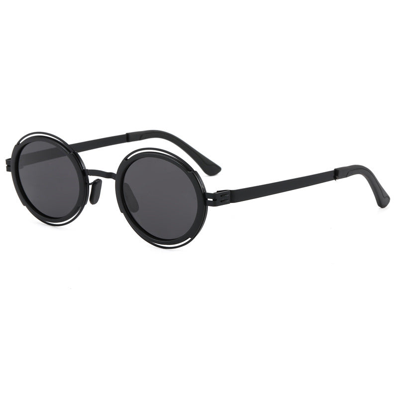 Damen modische runde Sonnenbrille mit elegantem Metallrahmen Brehn