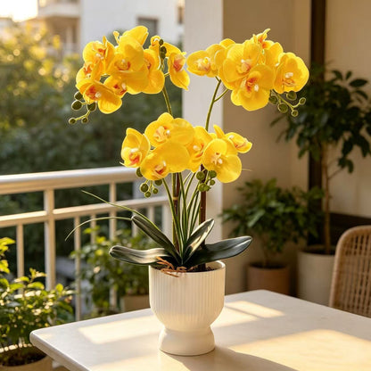 Elegante künstliche Orchideenarrangement für Tischdekoration Zuhause
