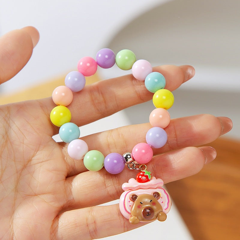 Buntes Kinderarmband mit Bearbeitetem Anhänger Brehn