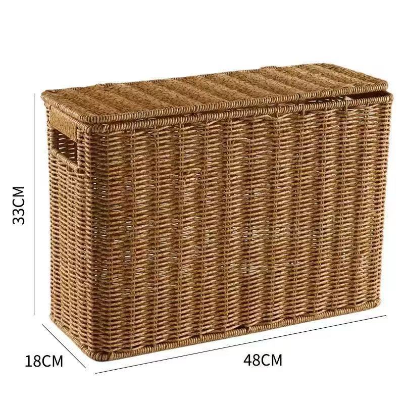Damen Multifunktionaler Rattankorb mit Deckel Brehn