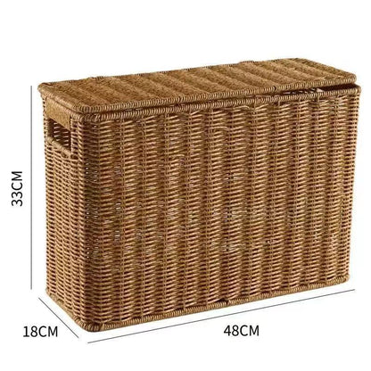Damen Multifunktionaler Rattankorb mit Deckel Brehn