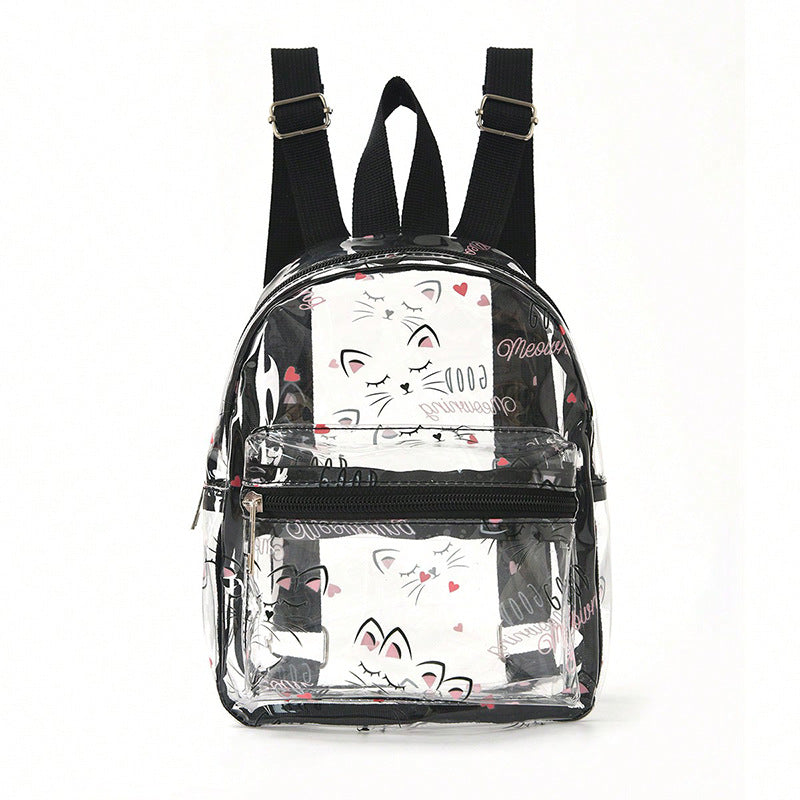 Damen Transparenter Rucksack mit Katzenmotiv Brehn