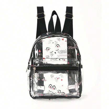 Damen Transparenter Rucksack mit Katzenmotiv Brehn