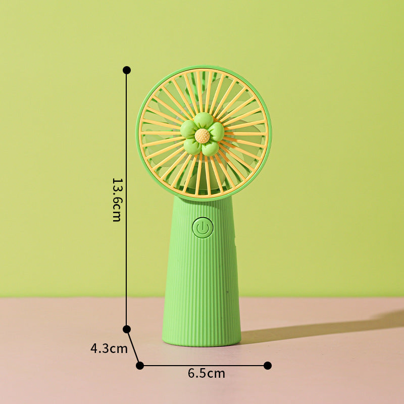 Damen Tragbarer Mini Handventilator mit Blumenmotiv Brehn