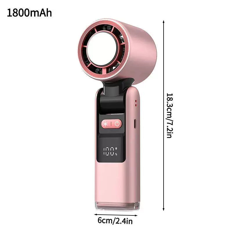 Unisex Einheitsgröße wiederaufladbarer tragbarer bladeless-Stil Mini-Lüfter mit faltbarem Kopf LED-Statusanzeige und Hochkapazitätsbatterie Brehn