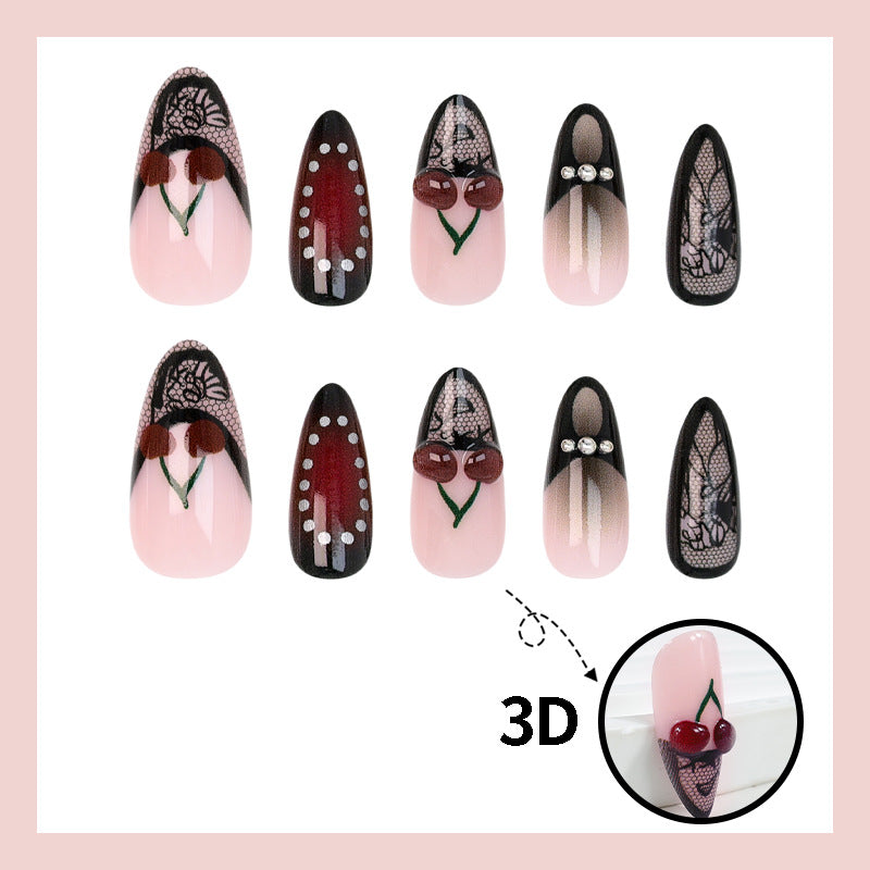 Kunstnagelset mit verspielten Frucht- und Blumendesigns Brehn
