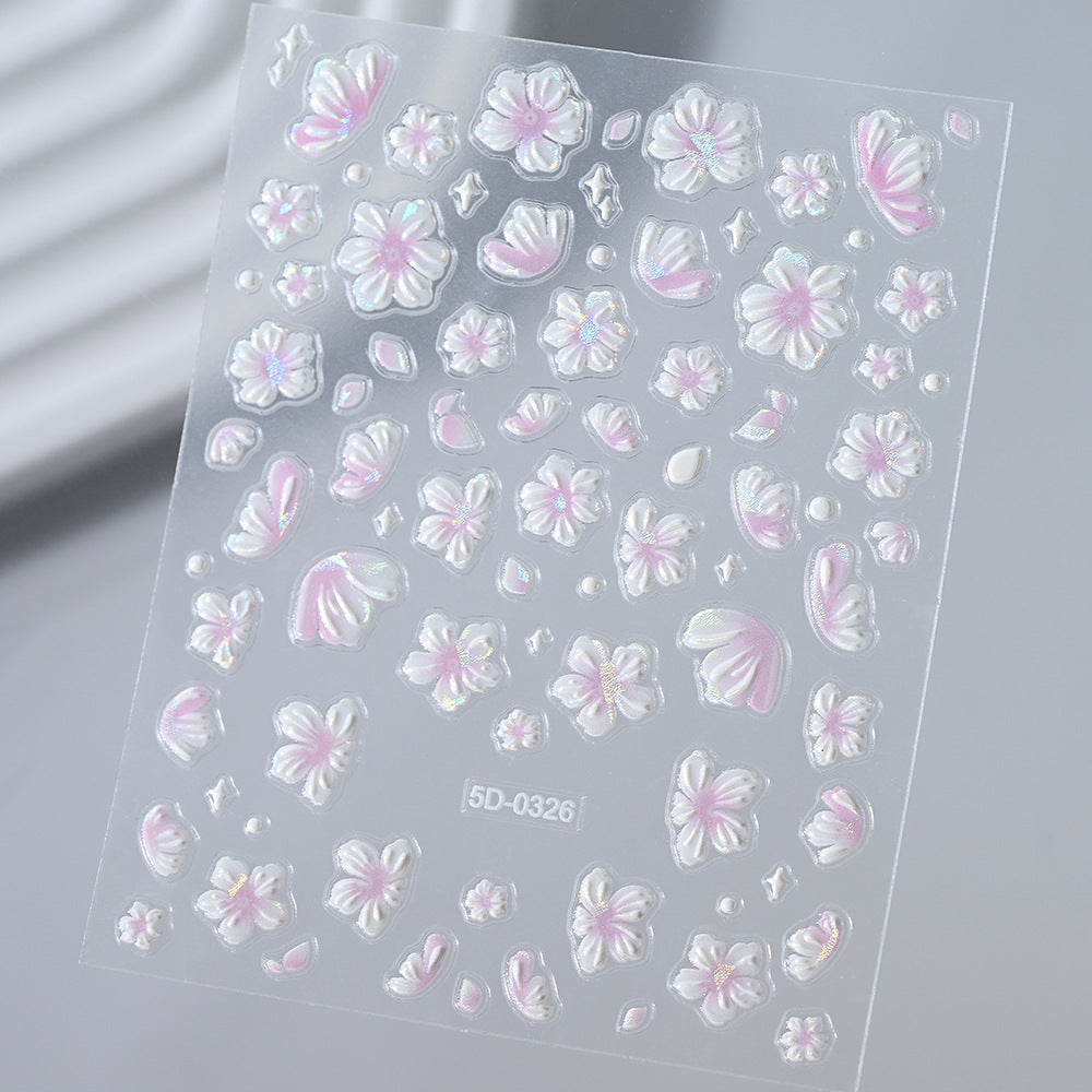 Florale Nagelkunst 3D Aufkleber