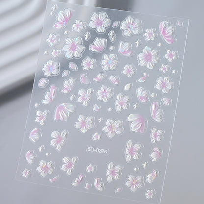 Florale Nagelkunst 3D Aufkleber