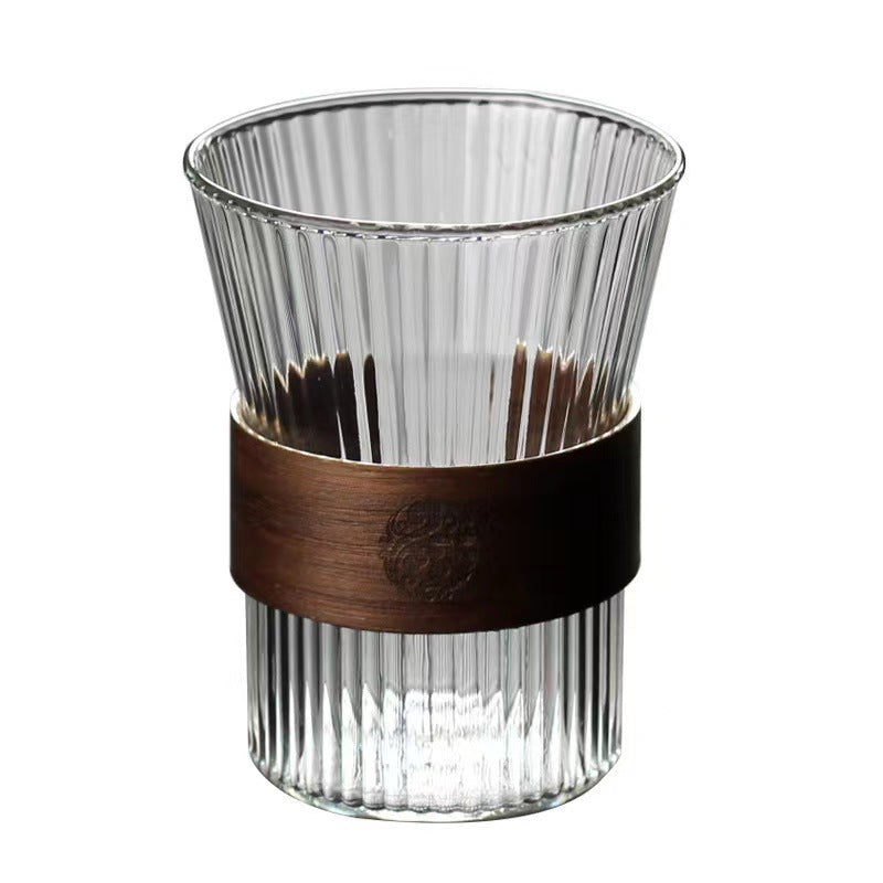 Damen Glas mit stilvollem Holzring Brehn