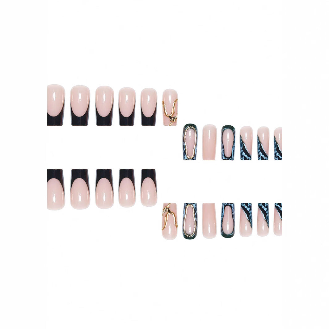 Designer Geometrische Press-On Nagelkunst Brehn