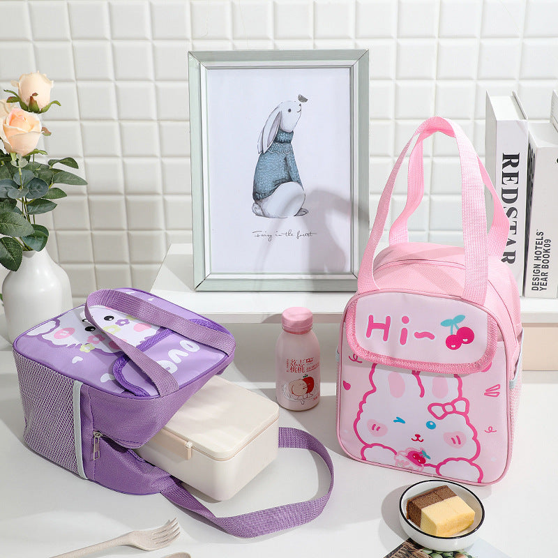 Isolierte süße Kaninchen-Themen Lunch Tasche Brehn