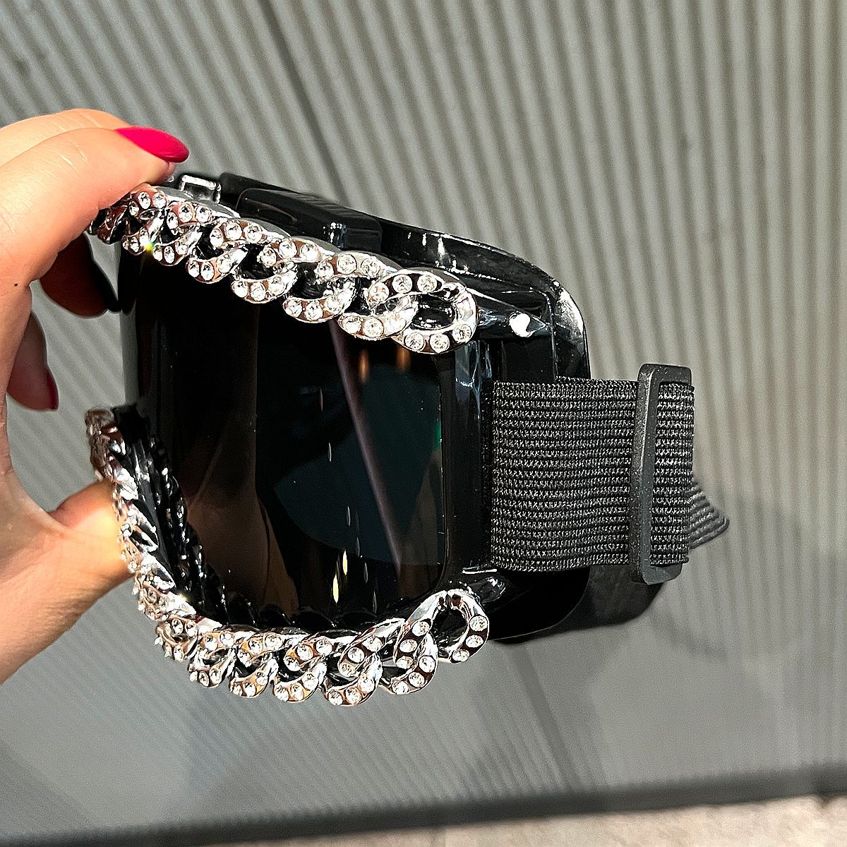Damen modische Skibrille mit strassverziertem Rahmen Brehn