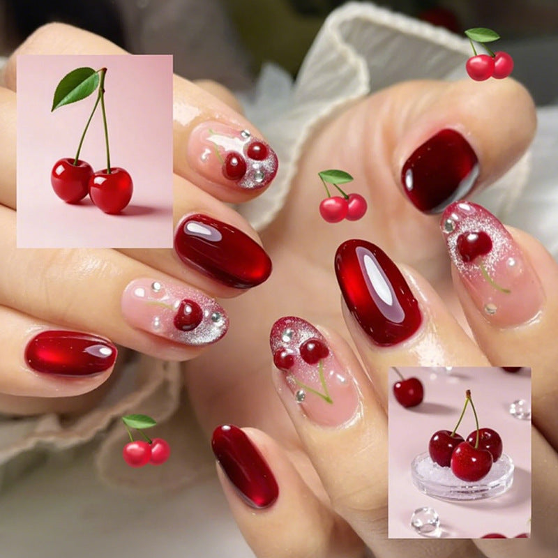 Glitzerndes dekoratives Press-On-Nagelset Brehn