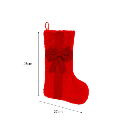 Luxuriöse Plüsch-Weihnachtsstrumpf mit Schleife