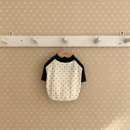 Polka Dot Raglan Baumwoll Baby T-Shirt