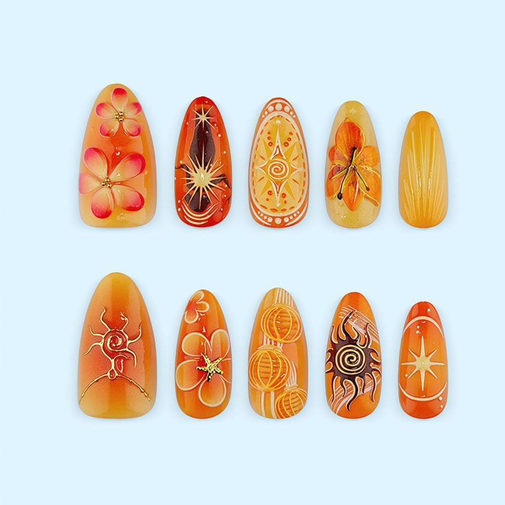 Kunstnägel mit elegantem floralen Design Brehn