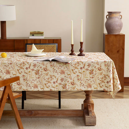 Beschichtete Tischdecke im Vintage-Blumenmuster aus Baumwollmischung Brehn