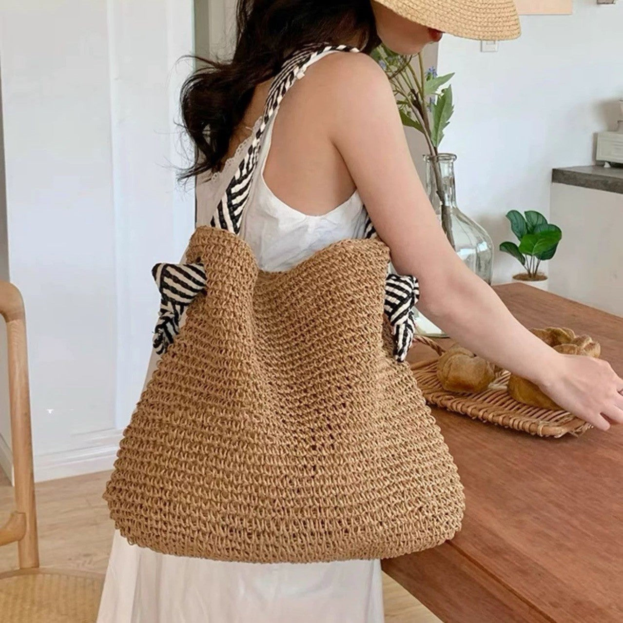 Handgefertigte Trendige Straw Bag Brehn