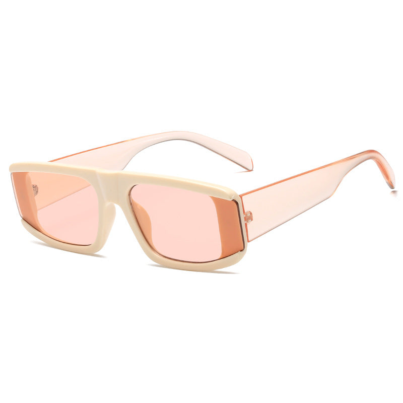 Damen modische Sonnenbrille mit futuristischem Design und transparenten Rahmen Brehn