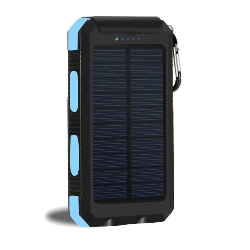 Solarbetriebene Powerbank mit stoßfestem Design und integriertem Karabiner Brehn
