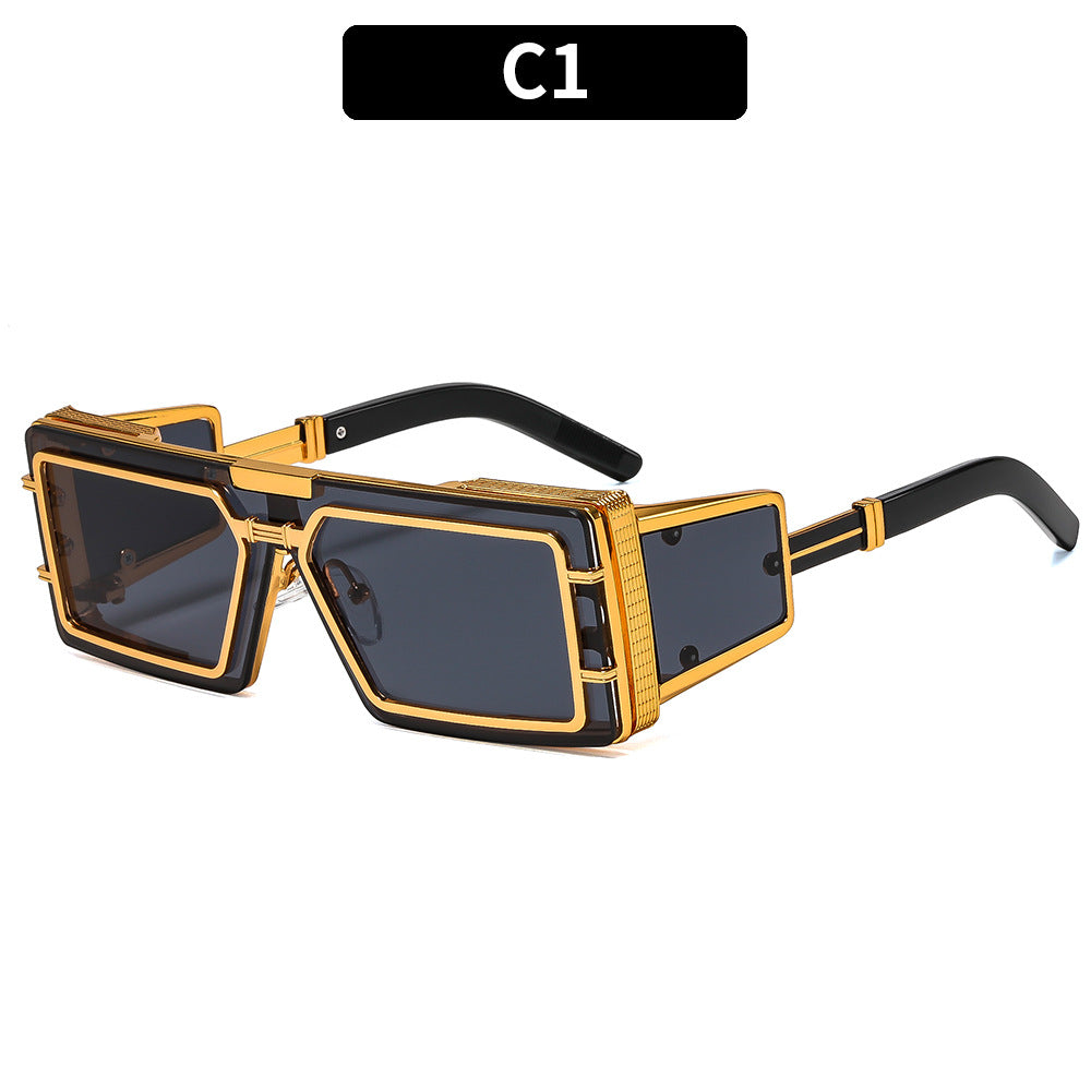 Damen Geometrische Oversized Sonnenbrille mit luxuriösem Rahmen Brehn