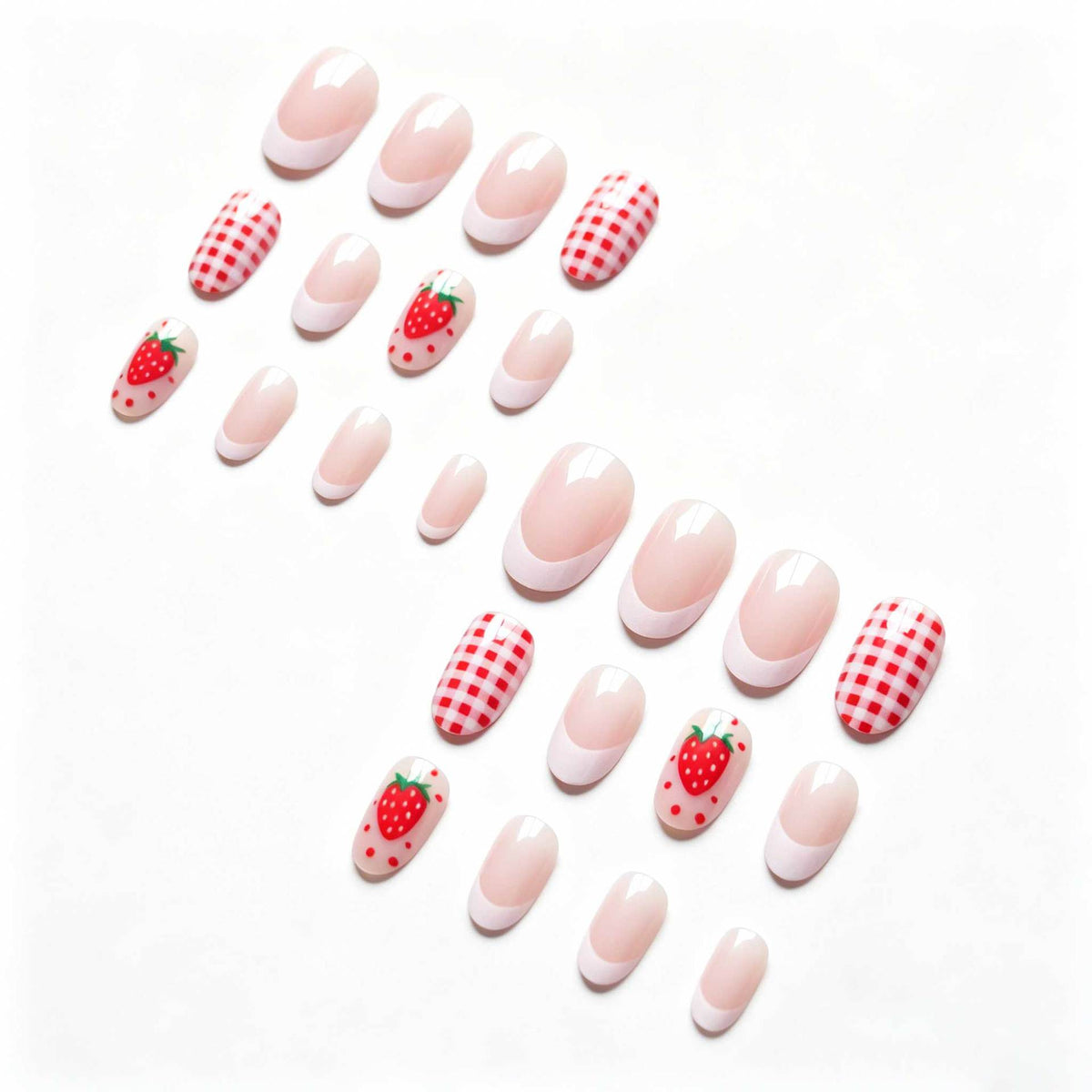 Erdbeer-Themen-Nagelkunst-Set