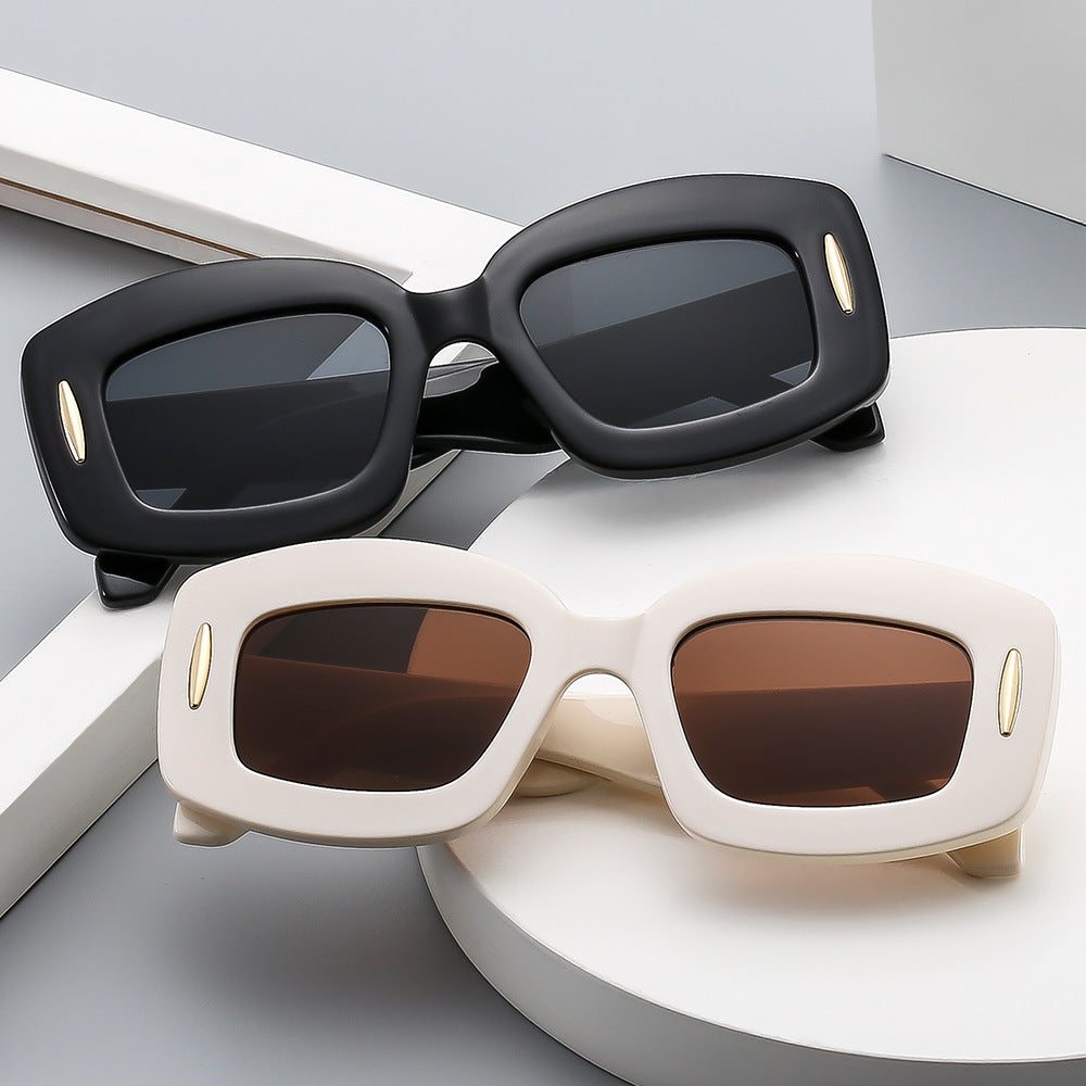Damen Modische quadratische Sonnenbrille mit trendigem Rahmen Brehn